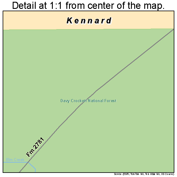 Kennard, Texas road map detail