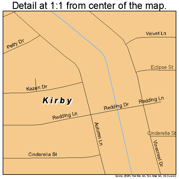 Kirby, Texas road map detail