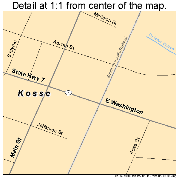 Kosse, Texas road map detail