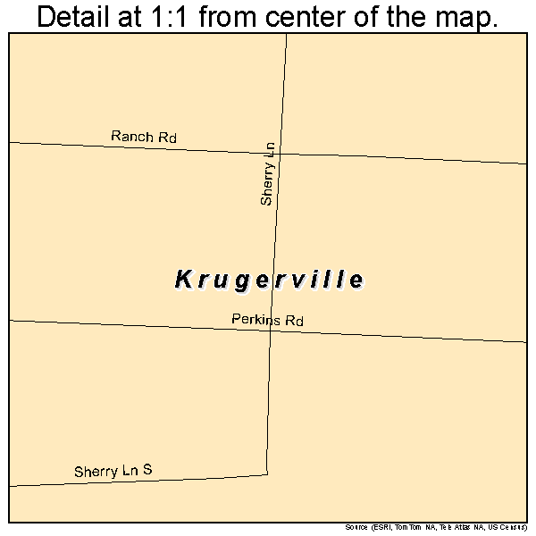 Krugerville, Texas road map detail