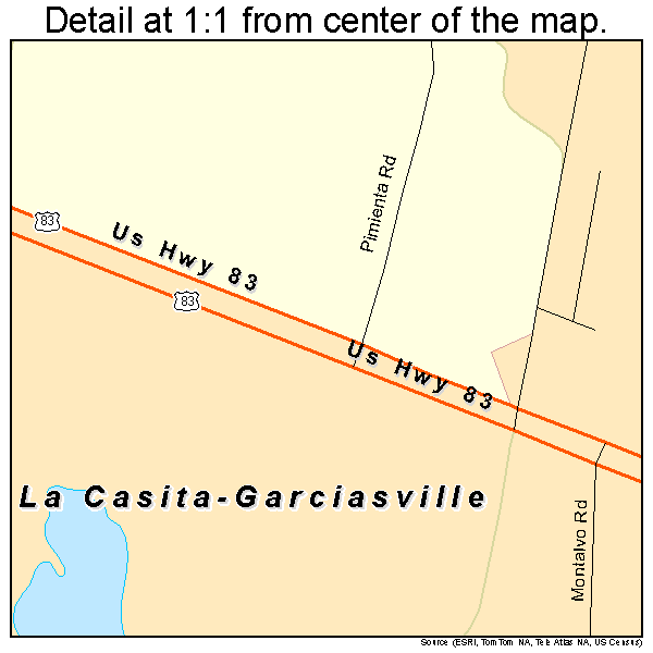 La Casita-Garciasville, Texas road map detail