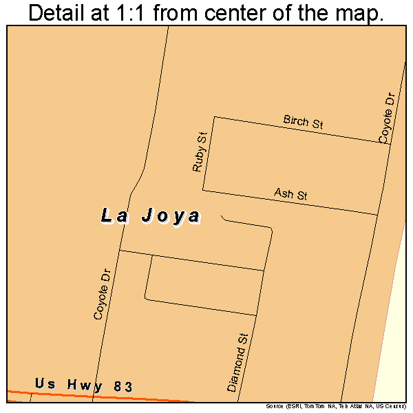 La Joya, Texas road map detail