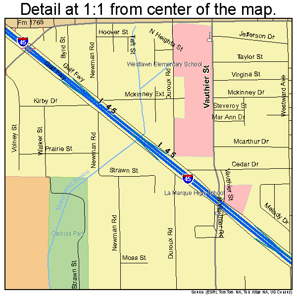 La Marque, Texas road map detail