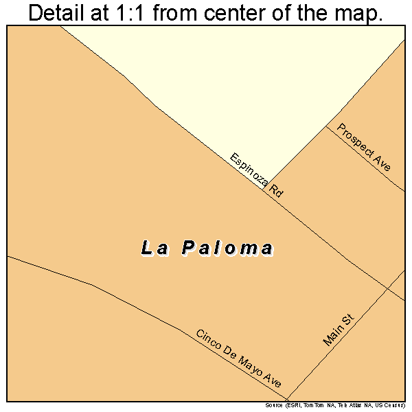 La Paloma, Texas road map detail