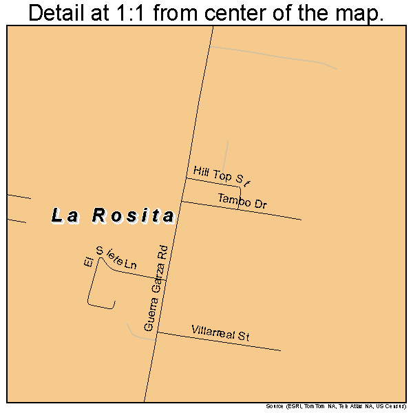 La Rosita, Texas road map detail