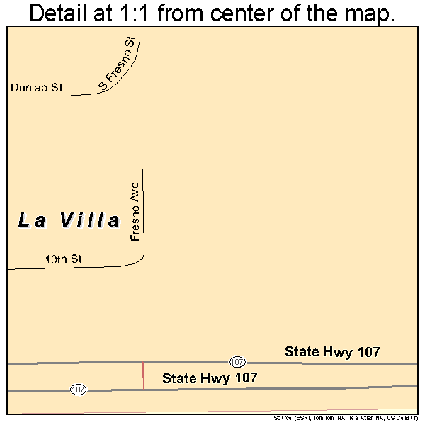 La Villa, Texas road map detail