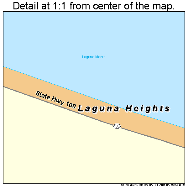 Laguna Heights, Texas road map detail