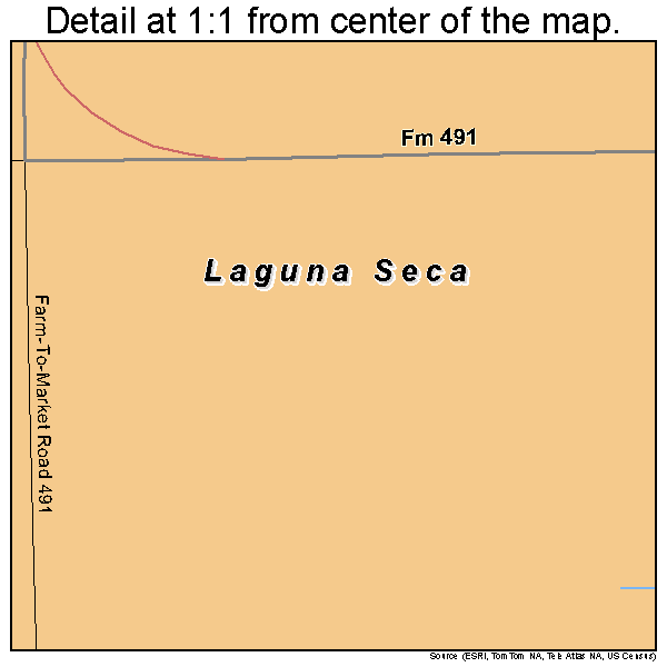 Laguna Seca, Texas road map detail