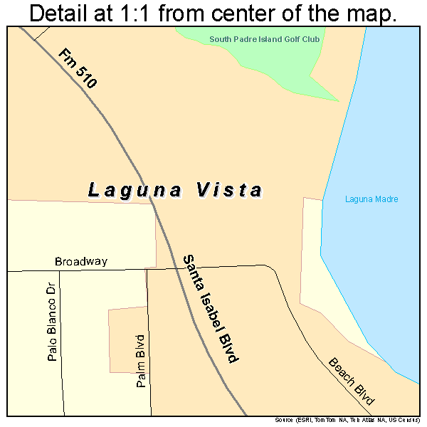 Laguna Vista, Texas road map detail