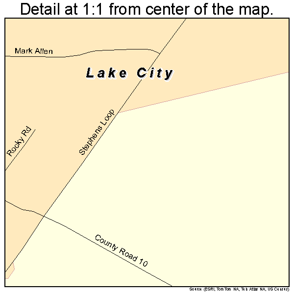 Lake City, Texas road map detail
