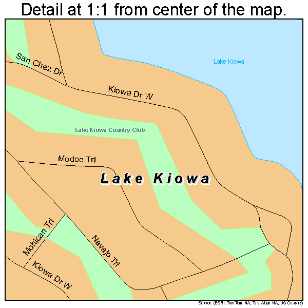 Lake Kiowa, Texas road map detail