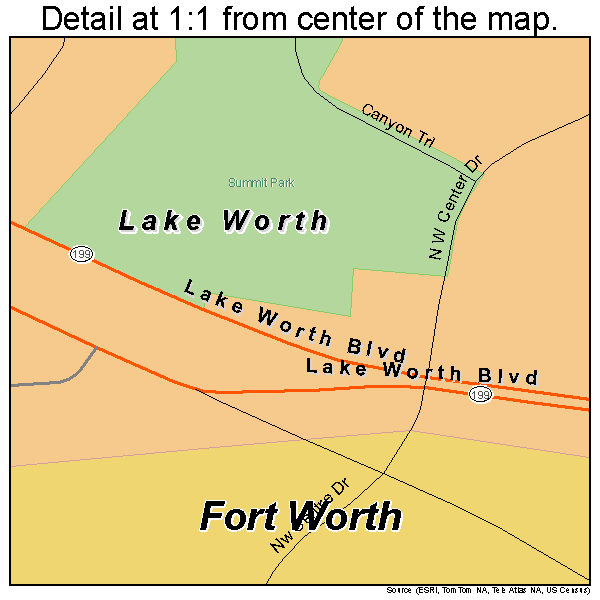 Lake Worth, Texas road map detail