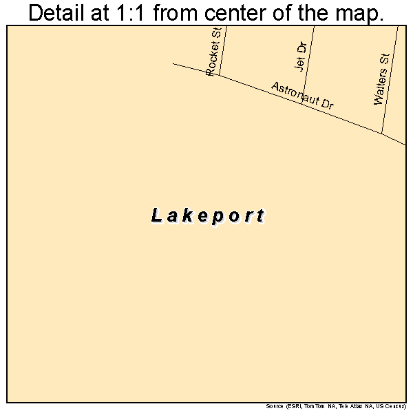 Lakeport, Texas road map detail