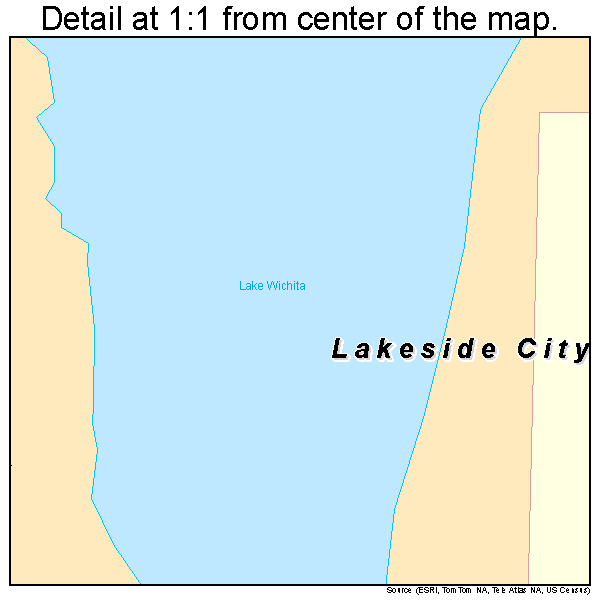 Lakeside City, Texas road map detail