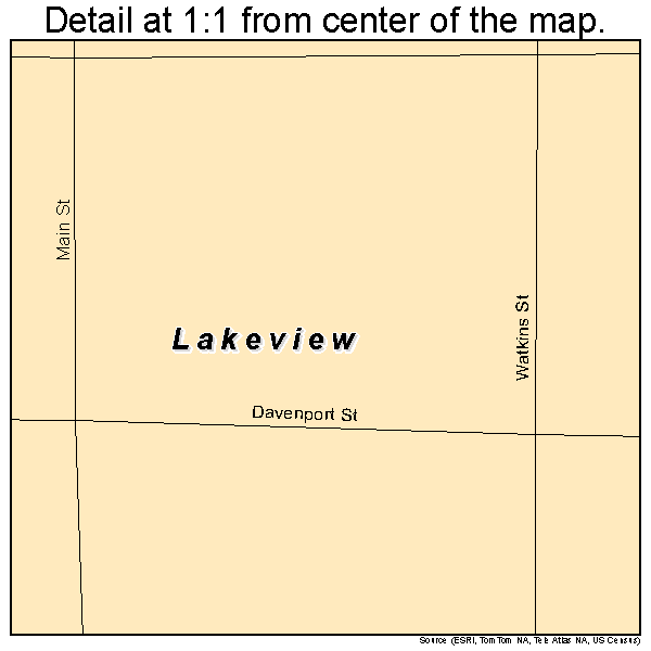 Lakeview, Texas road map detail