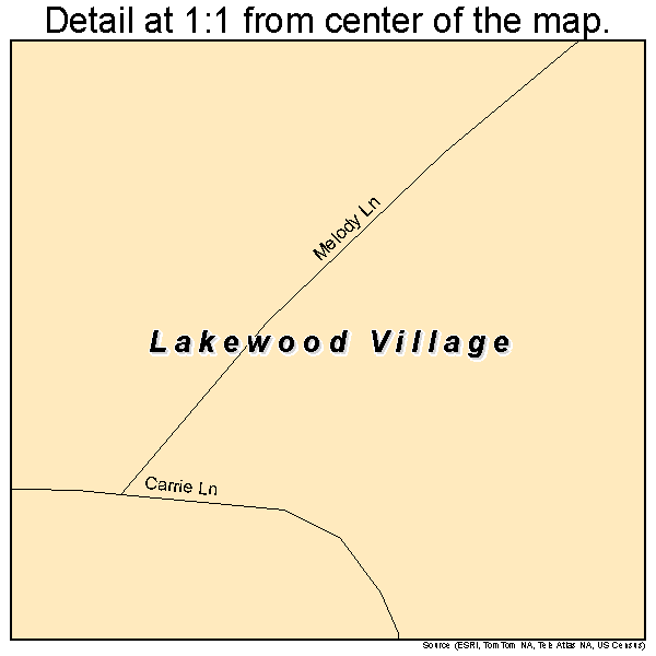 Lakewood Village, Texas road map detail