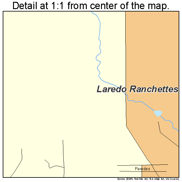 Laredo Ranchettes, Texas road map detail