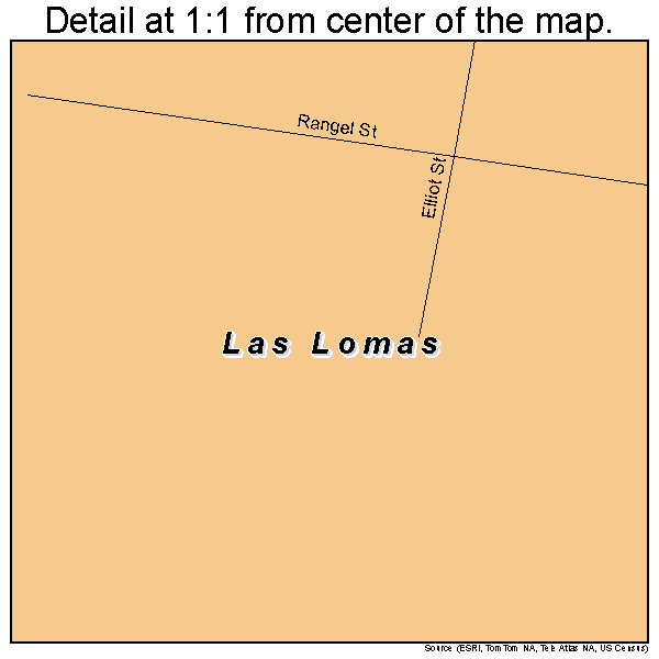 Las Lomas, Texas road map detail