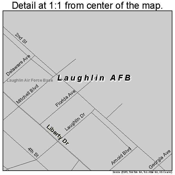 Laughlin AFB, Texas road map detail