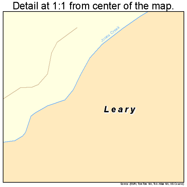 Leary, Texas road map detail