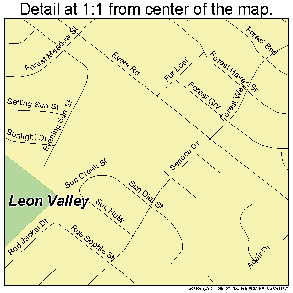 Leon Valley, Texas road map detail