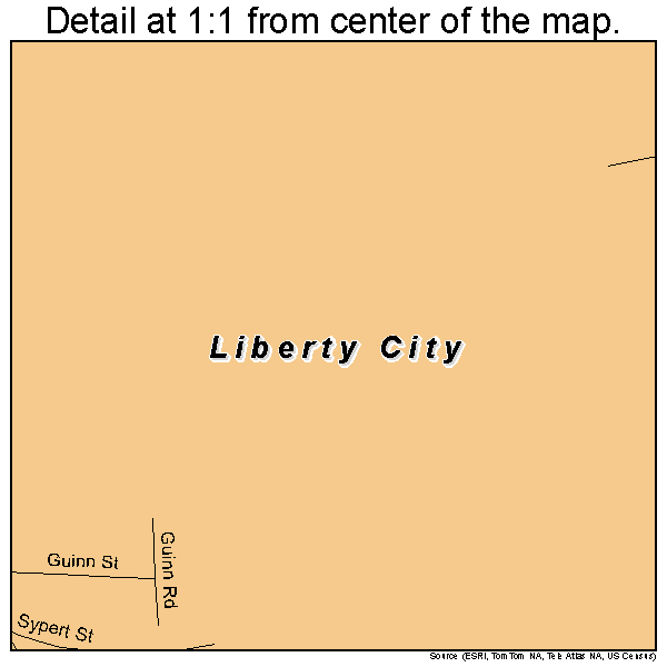Liberty City, Texas road map detail