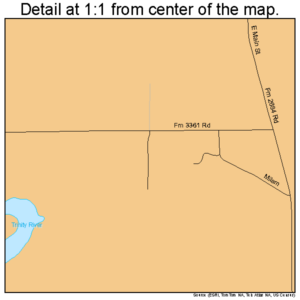 Liberty, Texas road map detail