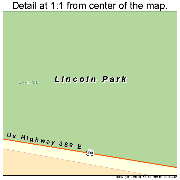 Lincoln Park, Texas road map detail