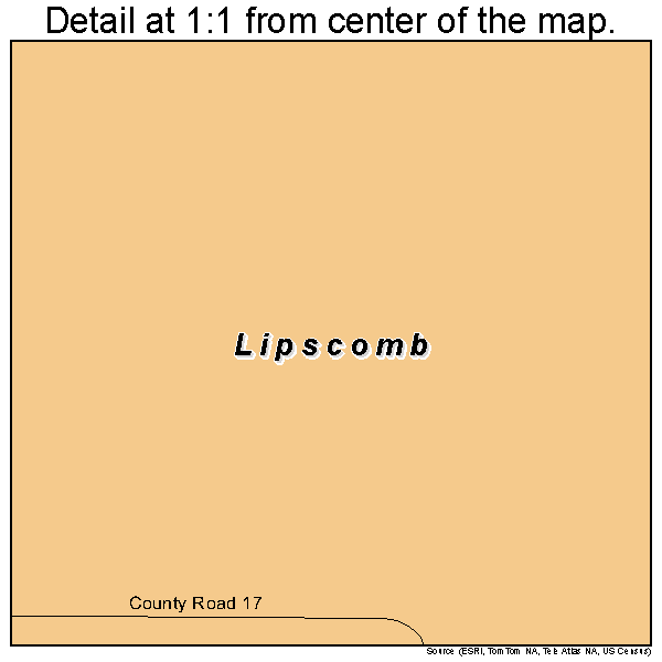 Lipscomb, Texas road map detail