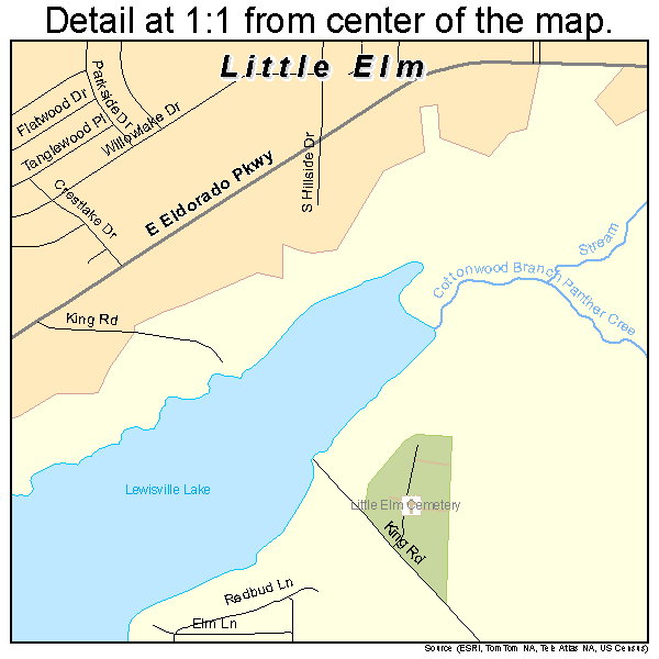 Little Elm, Texas road map detail