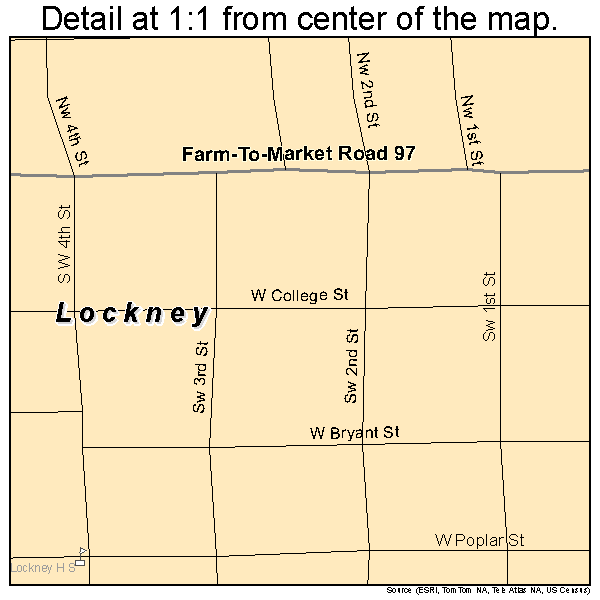 Lockney, Texas road map detail