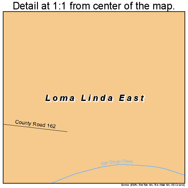 Loma Linda East, Texas road map detail