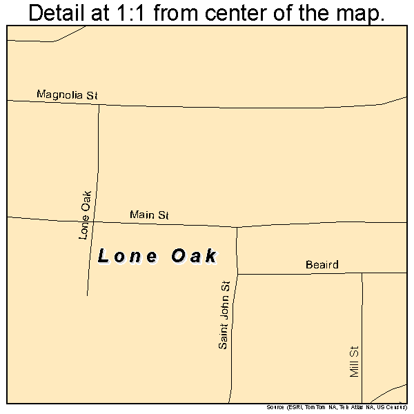 Lone Oak, Texas road map detail