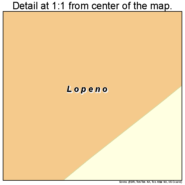 Lopeno, Texas road map detail