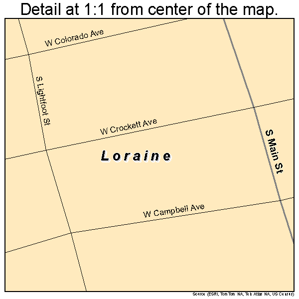 Loraine, Texas road map detail