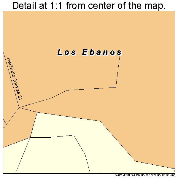 Los Ebanos, Texas road map detail