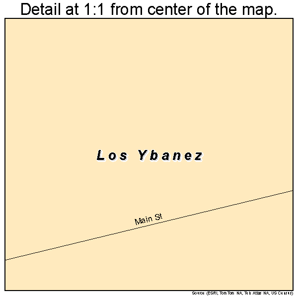 Los Ybanez, Texas road map detail