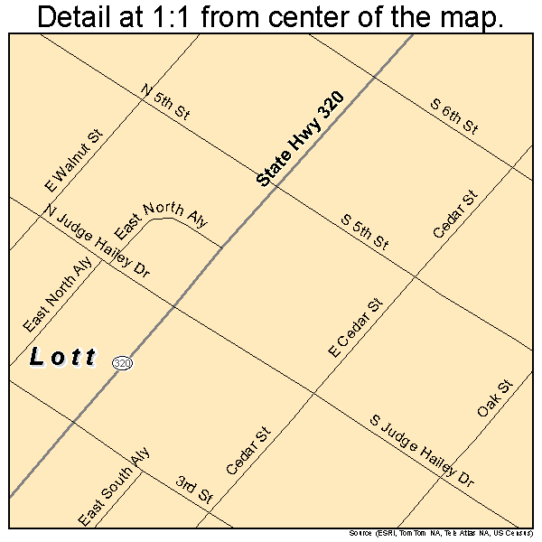 Lott, Texas road map detail