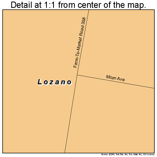 Lozano, Texas road map detail