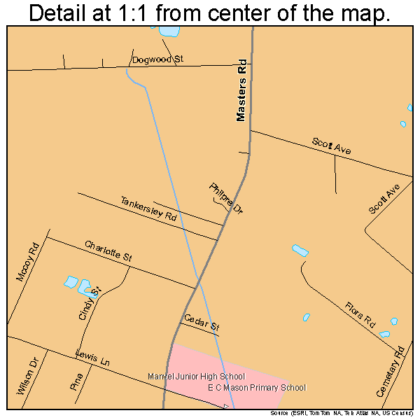 Manvel, Texas road map detail