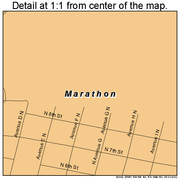 Marathon, Texas road map detail