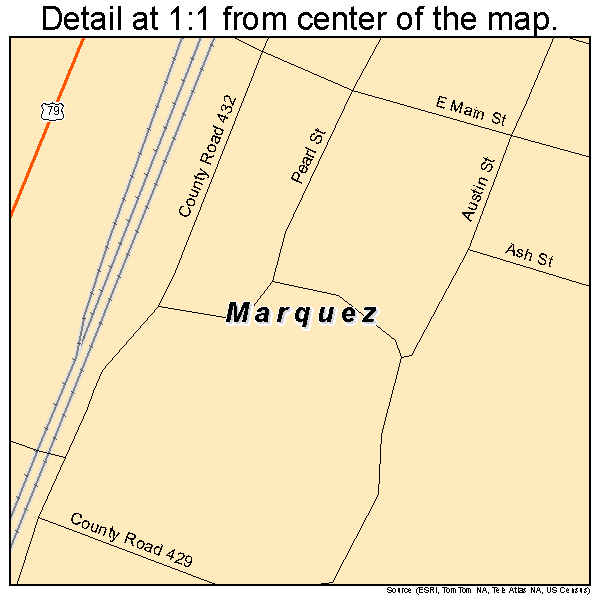 Marquez, Texas road map detail