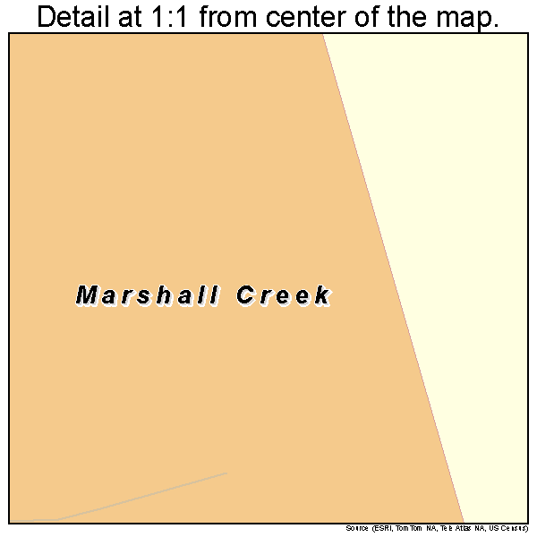 Marshall Creek, Texas road map detail