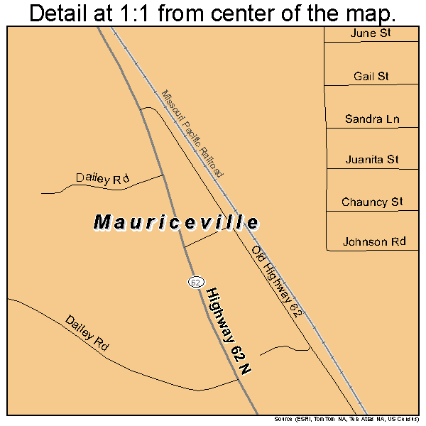 Mauriceville, Texas road map detail