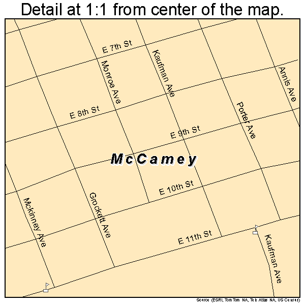 McCamey, Texas road map detail