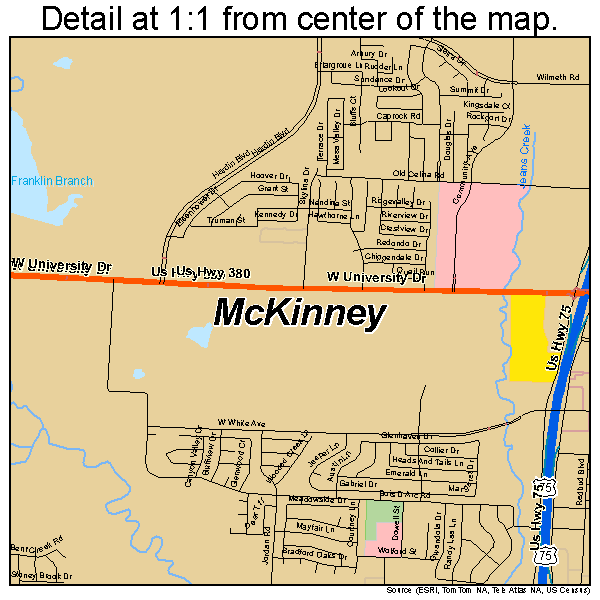 McKinney, Texas road map detail