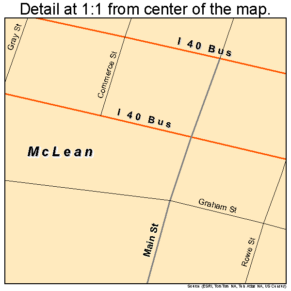 McLean, Texas road map detail