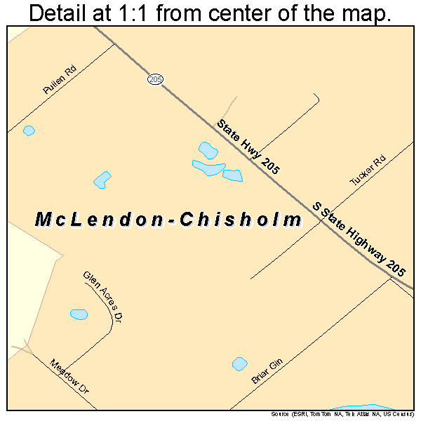 McLendon-Chisholm, Texas road map detail