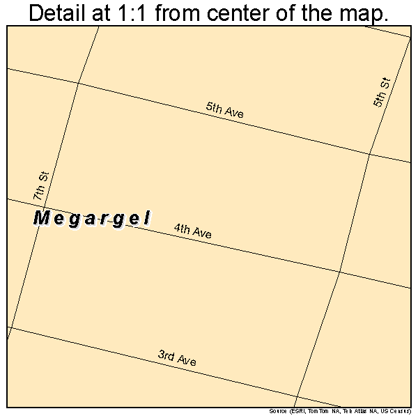 Megargel, Texas road map detail