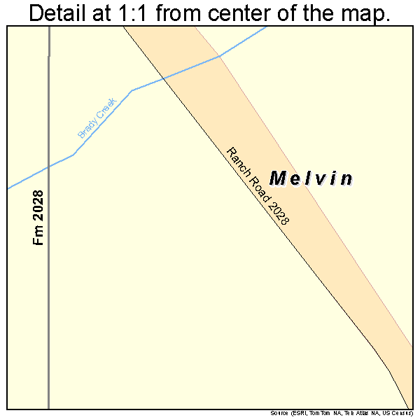 Melvin, Texas road map detail